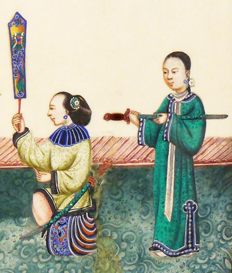 A Most Scarce Antique Ching Dynasty Chinese Shuāngjiàn (雙劍). A Twin-Sword Jian, Late 18th Early 19th century. Near Identical to Admiral Sir James Hanway Plumbridge's Sword in the National Maritime Museum Collection. His Sword Was a Single Blade Version