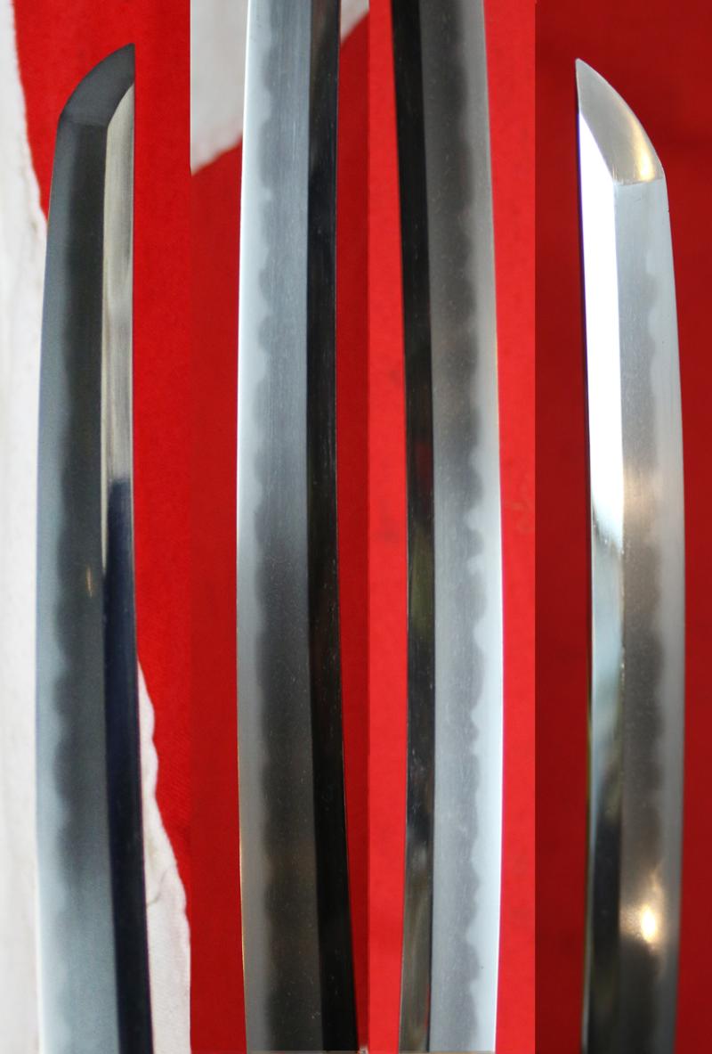 A Super and Most Beautiful Koto Wakazashi Circa 1550 With Original Edo Koshirae of Shakudo, Silver & Gold with a Nagoyamono Tsuba in Shakudo & Gold Prunus Tree With Nanako Ground and a Nanako Rim