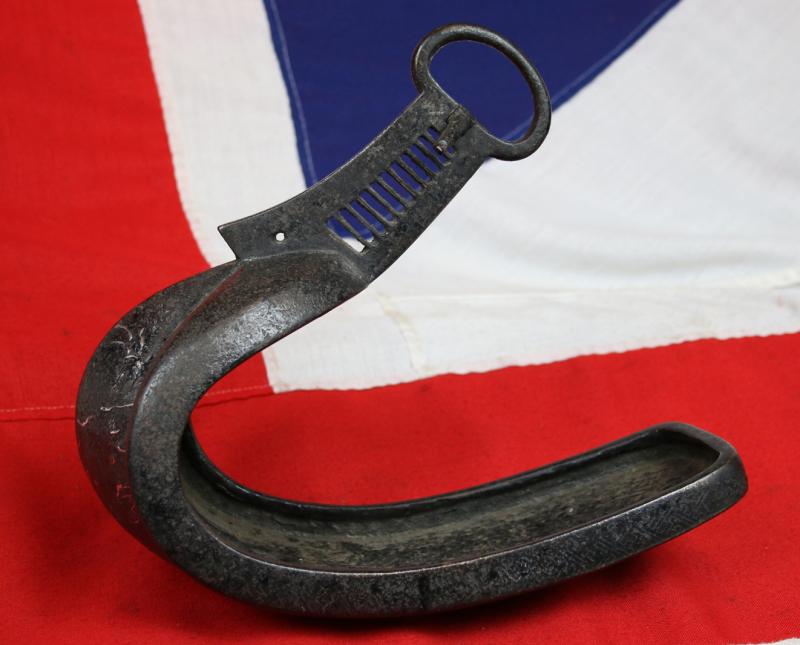 A Very Attractive, Edo Era 17th to 18th Century Samurai's Tetsu Abumi Stirrup, Inlaid With Silver in a Pattern Of a Flower Mon