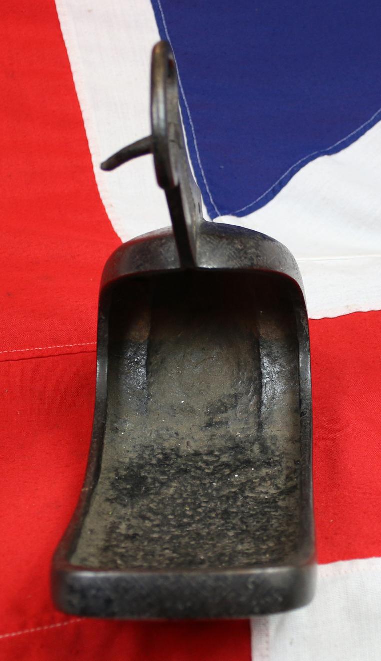 A Very Attractive, Edo Era 17th to 18th Century Samurai's Tetsu Abumi Stirrup, Inlaid With Silver in a Pattern Of a Flower Mon