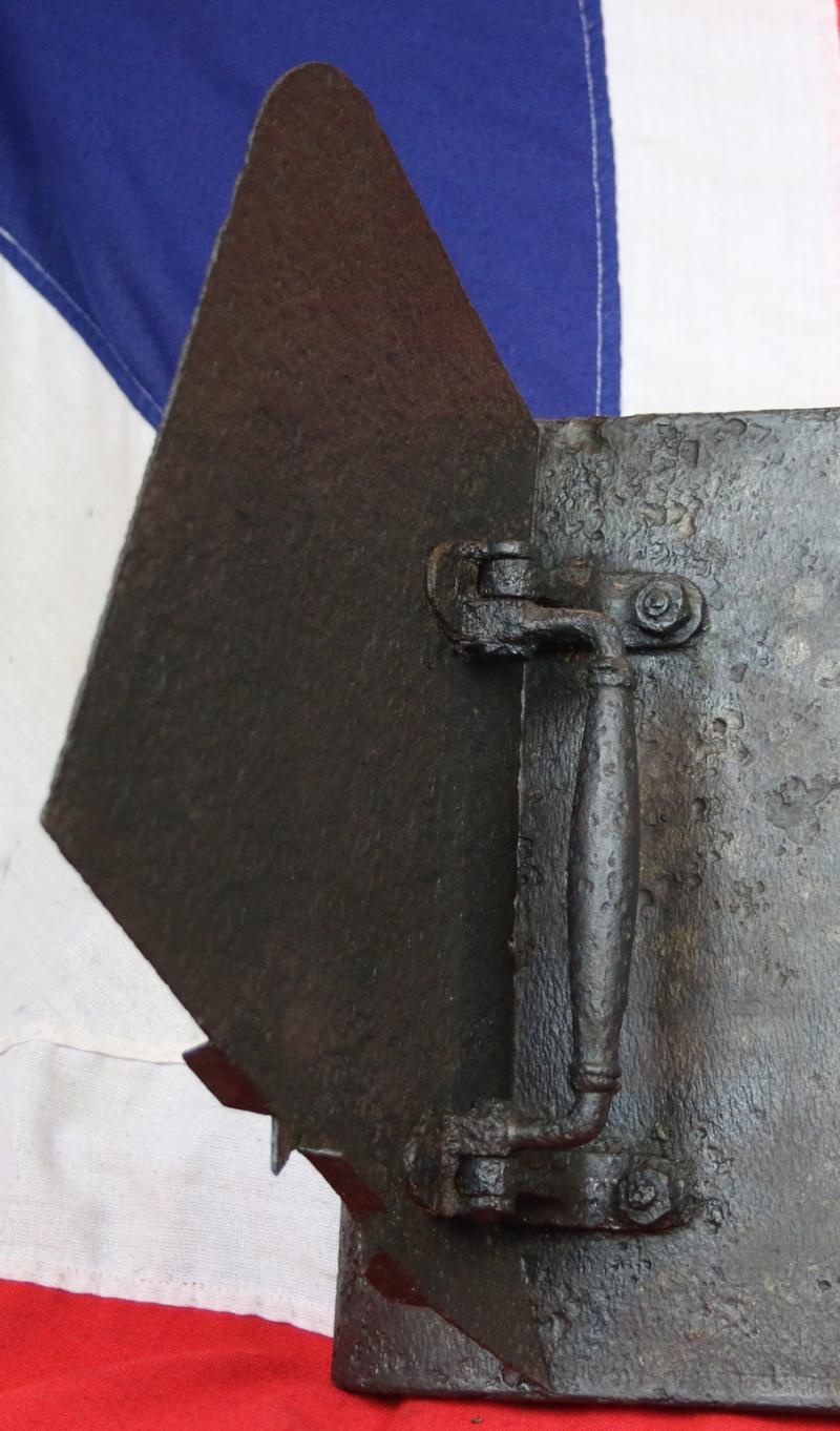 A Fabulous, Imperial German WW1, Steel, Folding Sniper Shield. Western Front Recovery In Great Surviving Condition.