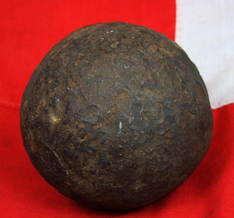 English Civil War Heavy Siege Gun, a 'Whole' Cannon of 7 inches. Ball 50lbs x 7 Inches. Recovered from the Siege of Chester Castle Site