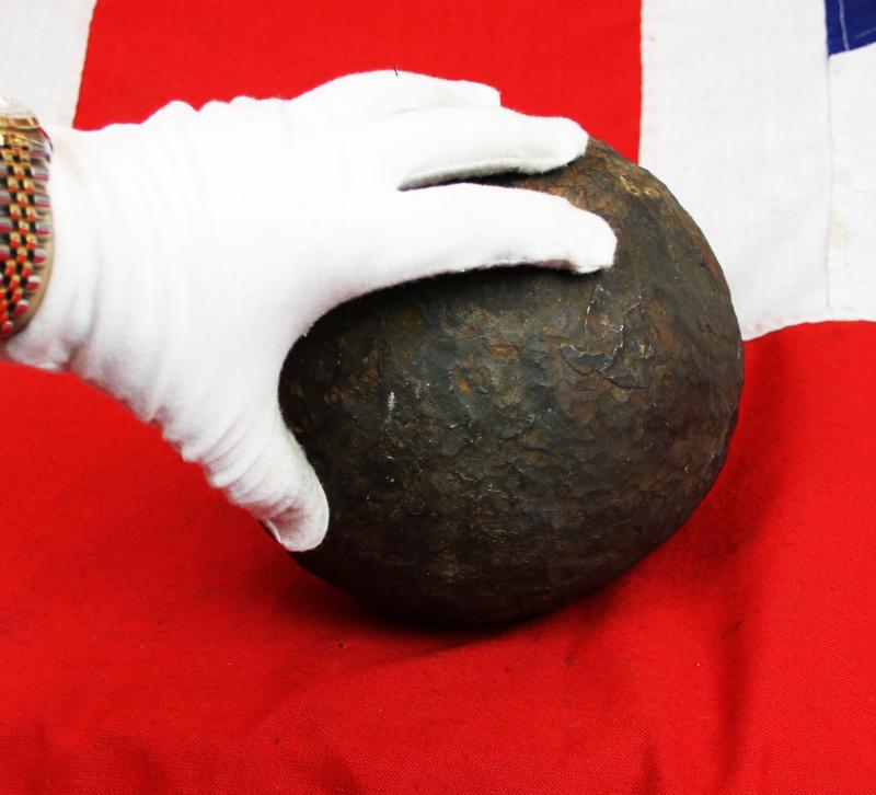 English Civil War Heavy Siege Gun, a 'Whole' Cannon of 7 inches. Ball 50lbs x 7 Inches. Recovered from the Siege of Chester Castle Site