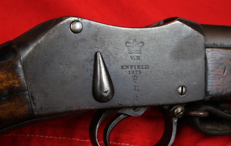 Original Antique MK I - II Short Lever Martini Henry Rifle, Dated 1875, By Enfield, Early Model Long Cocking Indicator, With Original Victorian Leather Sling. Rare Brass Muzzle Dust Cover & In Fabulous Condition. One Of Only 1400 Early MK1 Models Made