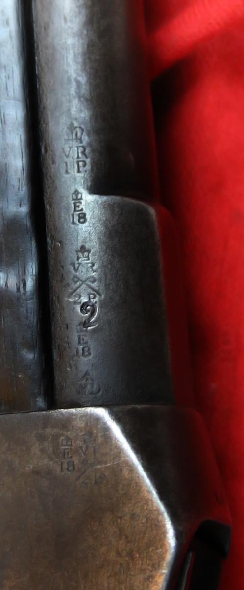 Original Antique MK I - II Short Lever Martini Henry Rifle, Dated 1875, By Enfield, Early Model Long Cocking Indicator, With Original Victorian Leather Sling. Rare Brass Muzzle Dust Cover & In Fabulous Condition. One Of Only 1400 Early MK1 Models Made