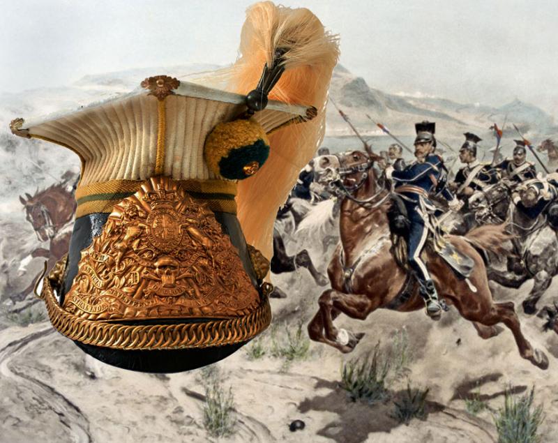 Antique Victorian Regimental Other Ranks Helmet {Chapka} Of the 17th Lancers Of The 'Charge Of The Light Brigade' Fame