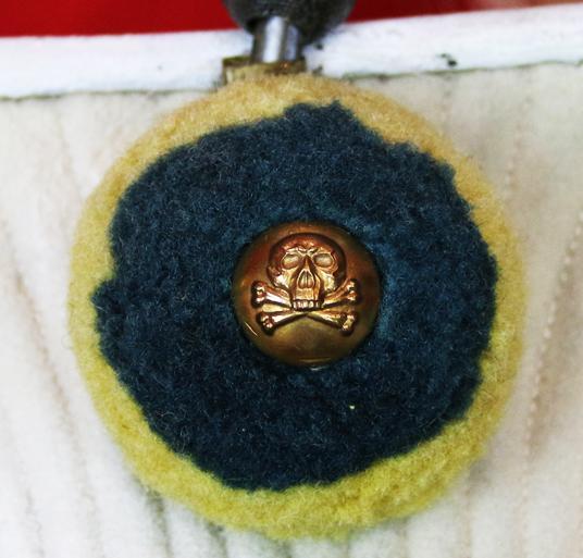 Antique Victorian Regimental Other Ranks Helmet {Chapka } Of the 17th Lancers, Motto ‘Or Glory’ Of The 'Charge Of The Light Brigade' Fame. One of the Most Famous & Historical Cavalry Regiments in the World.