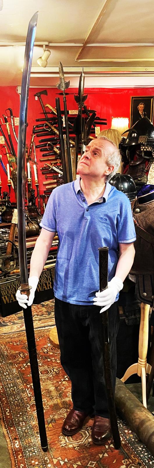 Just Returned From Artisan Blade Cleaning & Conservation The Most Incredible Rare Early Samurai Sword Ever To Be Seen The Great Sword Nagamaki, From The Collection of Likely The World's Greatest Authority & Author, Japanese Polearms & Their Use