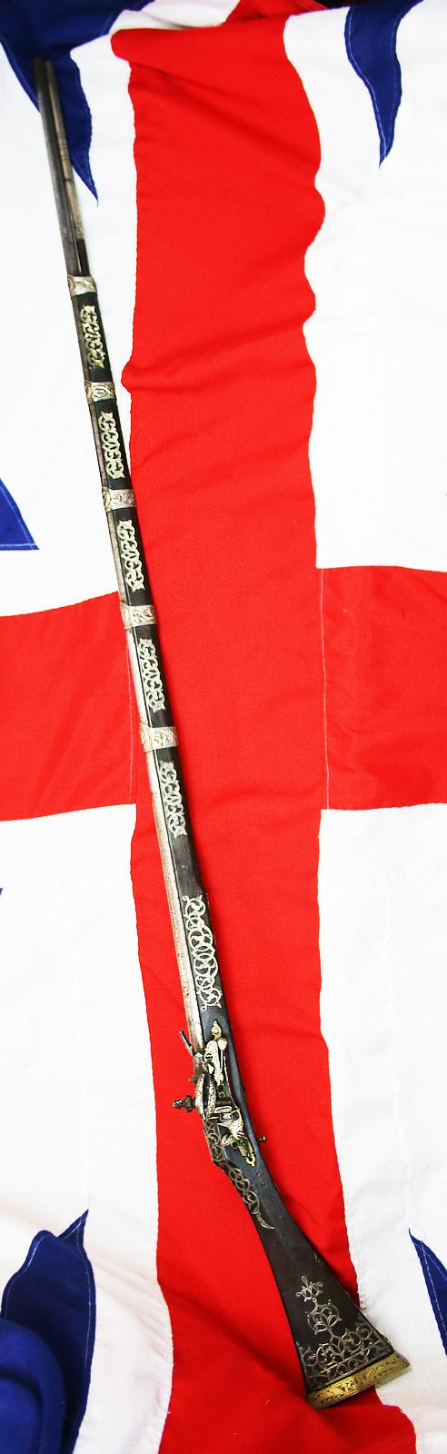 A Truly Exceptional, Original, Highest Grade Napoleonic Wars Period Antique Museum Piece Miquelet, A Magnificent Example Likely Made For Ali Pasha. An All Silver Mounted Miquelet Long Gun, Another Was Presented to President Thomas Jefferson in 1805