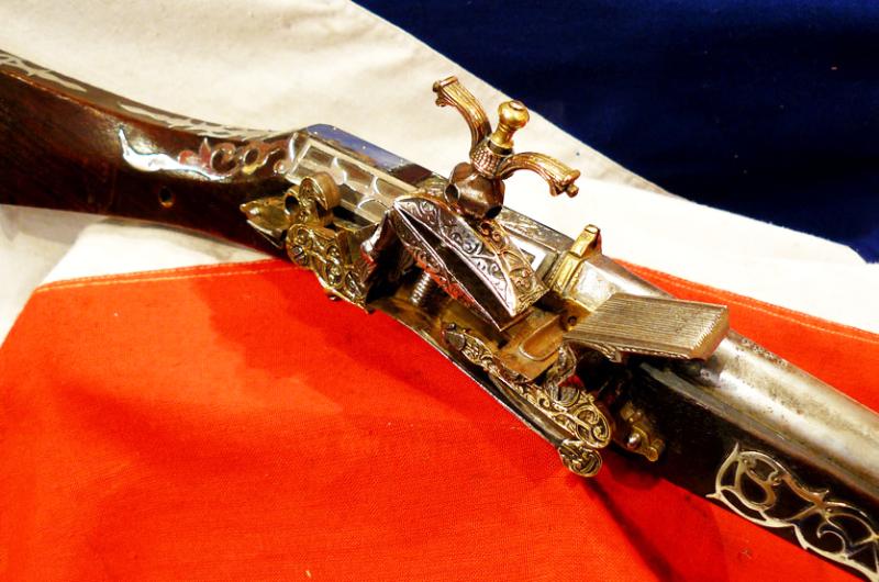 A Truly Exceptional, Original, Highest Grade Napoleonic Wars Period Antique Museum Piece Miquelet, A Magnificent Example Likely Made For Ali Pasha. An All Silver Mounted Miquelet Long Gun, Another Was Presented to President Thomas Jefferson in 1805