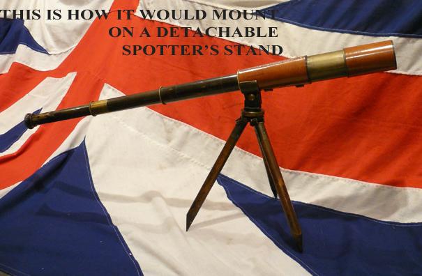 Aitchison of London, Late Antique 'Three Draw' Military Sniper Spotter's Telescope. In Great Untouched Condition & Superb Optics. With Boer War Pattern, Regulation, Rifle Brigade Black Leather Protection Covering, With Fore & Aft Covers