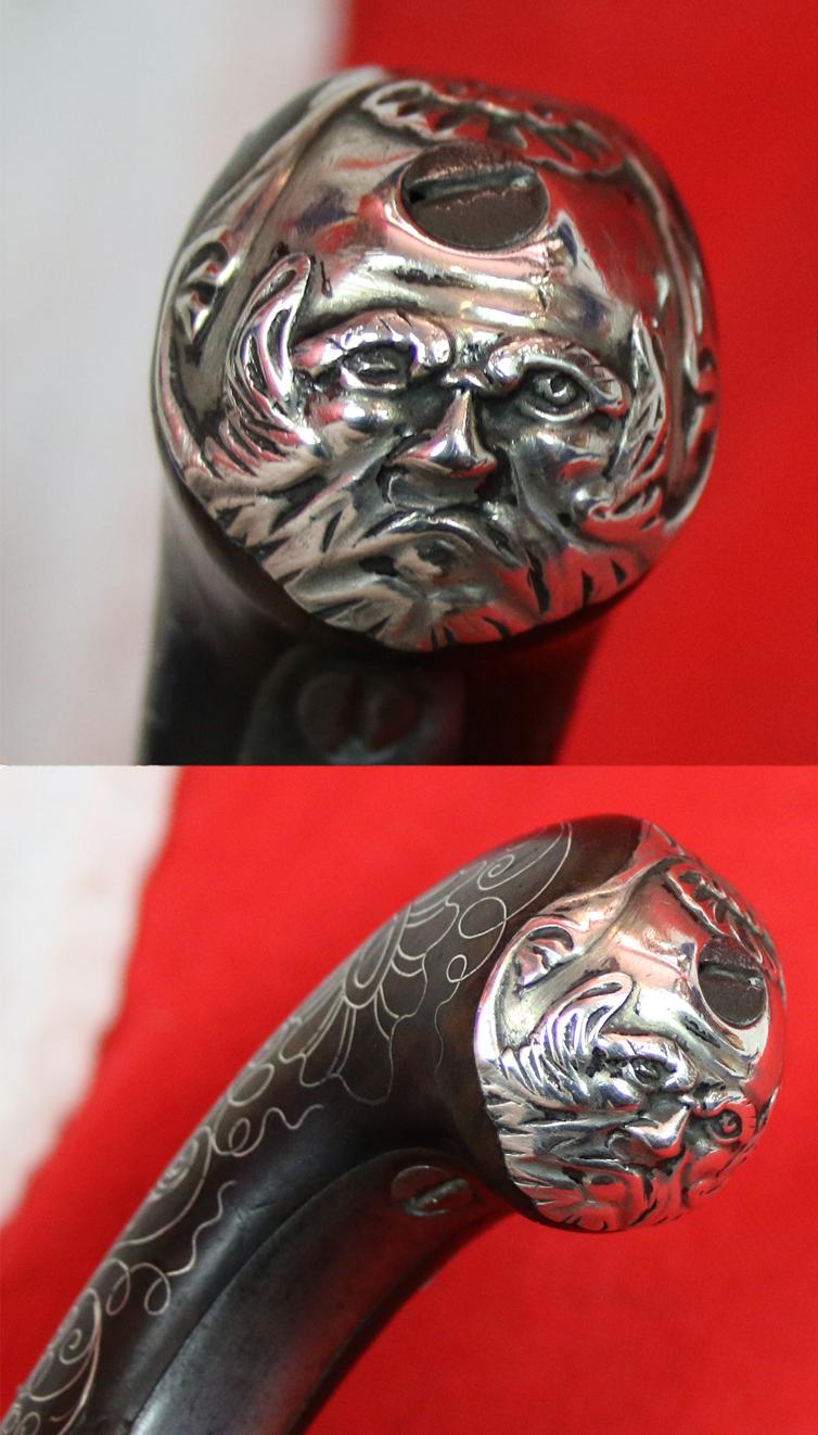 Absolutely Beautiful & Captivating Pair Of American Revolution Period 18th Century 'Queen Anne' Cannon Barrel Pistols with Silver Inlays & Solid Silver Grotesque Mask Butt Caps. Near Identical To Another Recovered From a Shipwreck off The Florida Coast