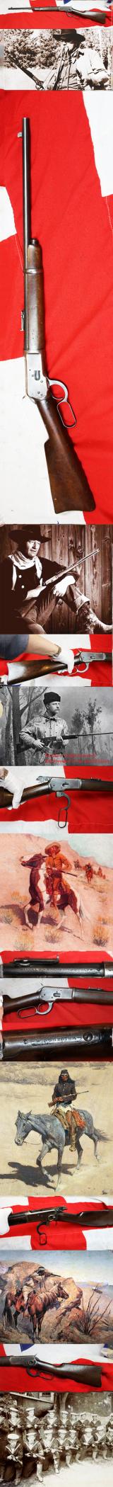 A Superb, Original, Antique 'Wild West' Period Winchester Cavalry Carbine. The Favourite Repeating Rifle of President Theodore 'Teddy' Roosevelt and Cowboy Movie Star John Wayne. Probably The Most Iconic Rifle In the World
