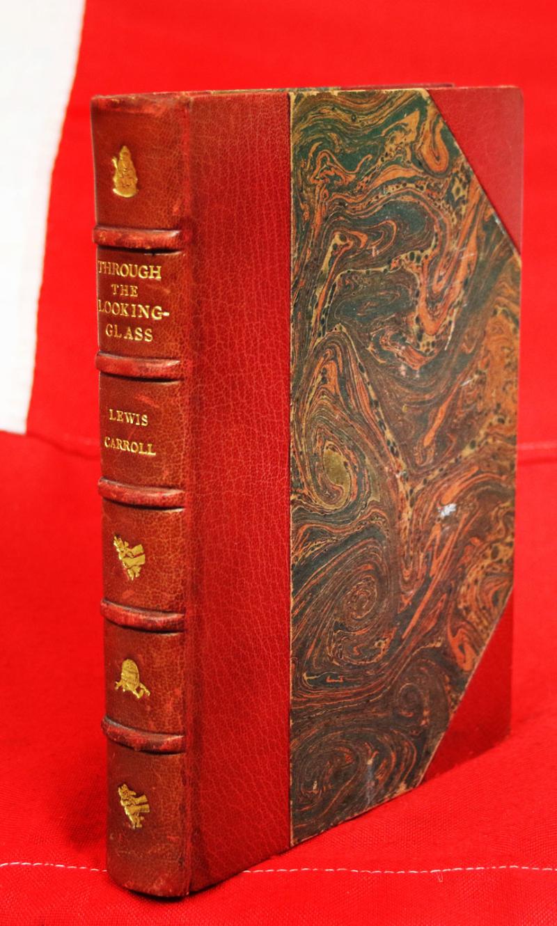 Beautiful Antique Volume,The Timeless Classic, Lewis Carroll, 'Through the Looking Glass and What Alice Found There.' Original 1928 Printing Deluxe Sangorski & Sutcliffe Binding. From The Library of Mina Bowater, Ex Libris Book-Plate by Malcolm Appleby