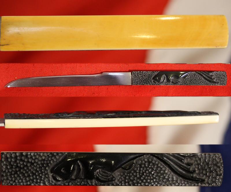 A Superb 16th Century Koto Wakazashi Signed Kanemoto, Of The Renown Mino School, Muramachi Period, With Fabulous Hamon Single Sharp Rise That Appears Like A Spinning Cyclone Emerging From the Hamon