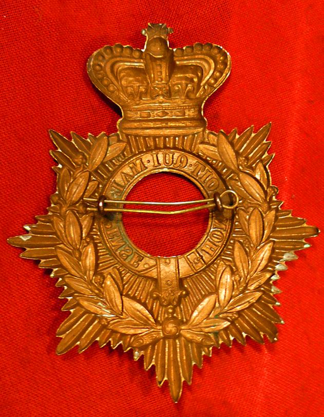 A Very Good Victorian 1881 British Army Garter Star Helmet Plate