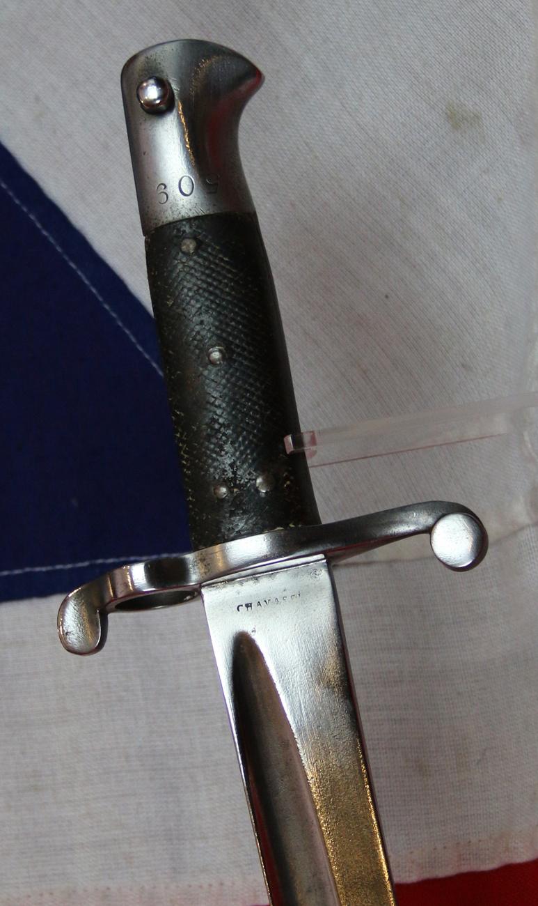 A Really Rare Chevasse & Co Confederate Contract Pattern 1856, 1856/8 Two Band Enfield Rifle Sword Bayonet with Yataghan Blade. American Civil War Import From Birmingham England, by Confederate Supply Contractor Horace Chavasse.