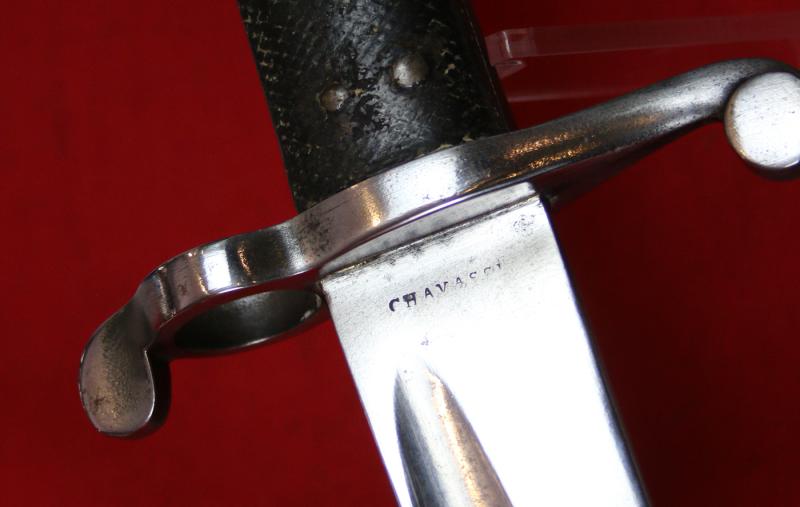 A Really Rare Chevasse & Co Confederate Contract Pattern 1856, 1856/8 Two Band Enfield Rifle Sword Bayonet with Yataghan Blade. American Civil War Import From Birmingham England, by Confederate Supply Contractor Horace Chavasse.