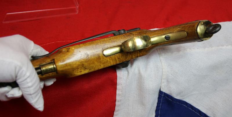 A Rare Crimean War Issue, P1839 Tower of London Royal Naval Sea Service Pistol, In Spectacular, As issued Condition, With Original Finish, Blue and Stock Varnish. Positively and Profusely Stamped & Ordnance Marked, With Numerous Inspection Marks