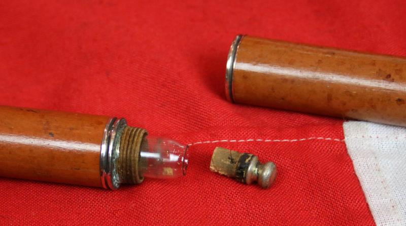 A Beautiful Victorian Hidden Gadget System Cane, Known As the Toulouse-Lautrec Cane. In Carved Mallacca Wood