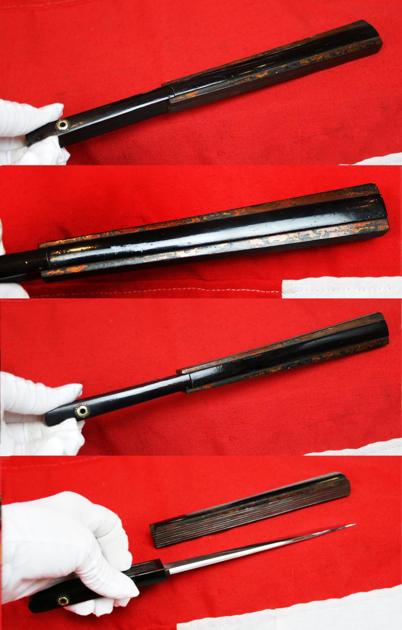 A Most Superb And Rare Early Koto Period Shikome-Tessen, with Fine Quality Concealed Blade Bearing a Stunning Hamon & Hada A Hidden High Ranking Samurai's, {Such as a Daimyo, or Kumigashira 組 頭} Samurai Tanto War Fan, Called a Shikome-Tessen