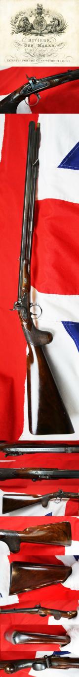 A Most Rare & Beautiful British Percussion Half Stock Light Rifle By Isaac Riviere. A  Very Finely Regarded London, Bespoke, Hand Made Rifle Maker Holding Patent for His Unique Percussion Action Designs