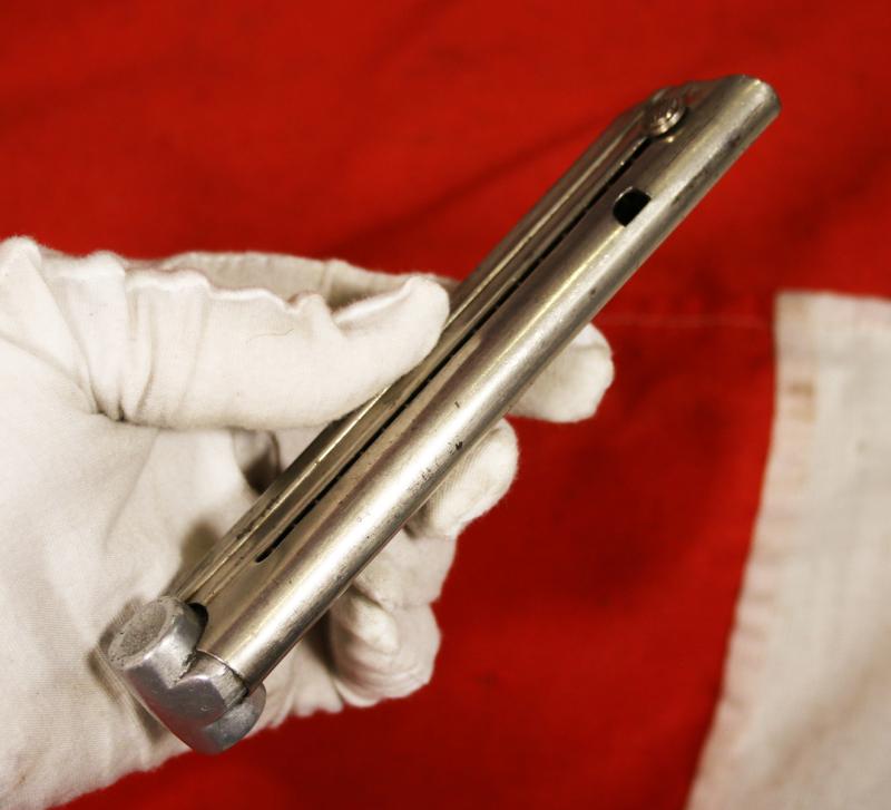 A Wonderful Original Accessory For a German WW1 and WW2 Service Luger Semi Auto Pistol. A 1930's German Spare Magazine With Aluminium Base Unnumbered