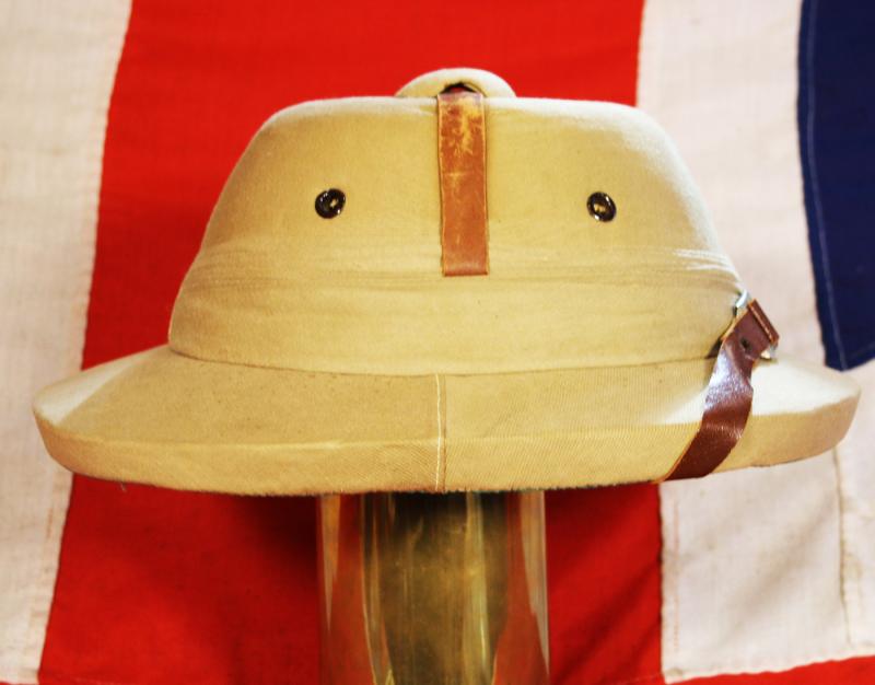A Superb Officer's 'Bombay Bowler' Sun Hat, The Favourite Pith Helmet Sun Hat Type of Sir Winston Churchill, Made by the Bombay Hatworks In Bangalore. In Excellent Condition