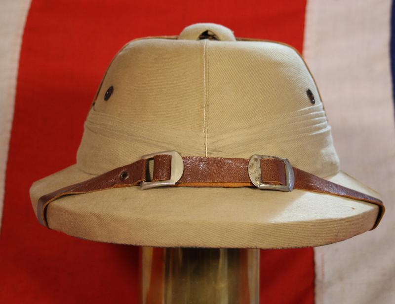 A Superb Officer's 'Bombay Bowler' Sun Hat, The Favourite Pith Helmet Sun Hat Type of Sir Winston Churchill, Made by the Bombay Hatworks In Bangalore. In Excellent Condition