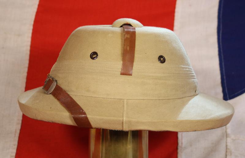 A Superb Officer's 'Bombay Bowler' Sun Hat, The Favourite Pith Helmet Sun Hat Type of Sir Winston Churchill, Made by the Bombay Hatworks In Bangalore. In Excellent Condition