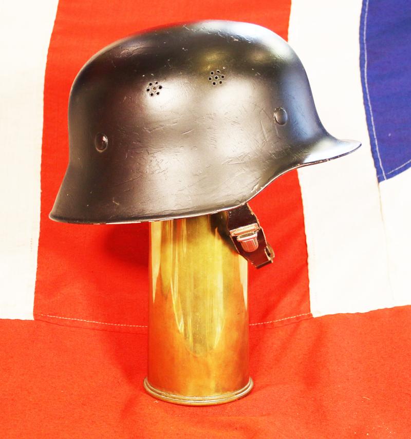 A WW2 German, Third Reich Period, Police Ordnungspolizei Helmet Complete with Original Liner and Chinstrap