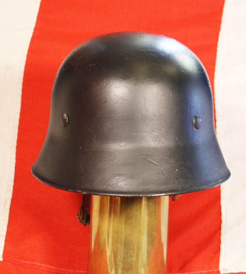 A WW2 German, Third Reich Period, Police Ordnungspolizei Helmet Complete with Original Liner and Chinstrap