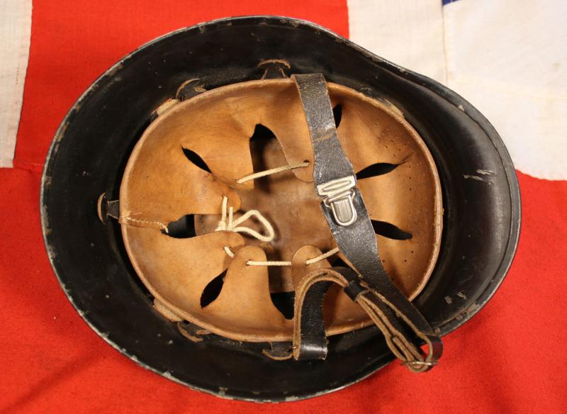 A WW2 German, Third Reich Period, Police Ordnungspolizei Helmet Complete with Original Liner and Chinstrap