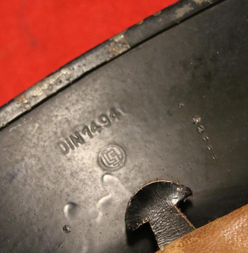 A WW2 German, Third Reich Period, Police Ordnungspolizei Helmet Complete with Original Liner and Chinstrap