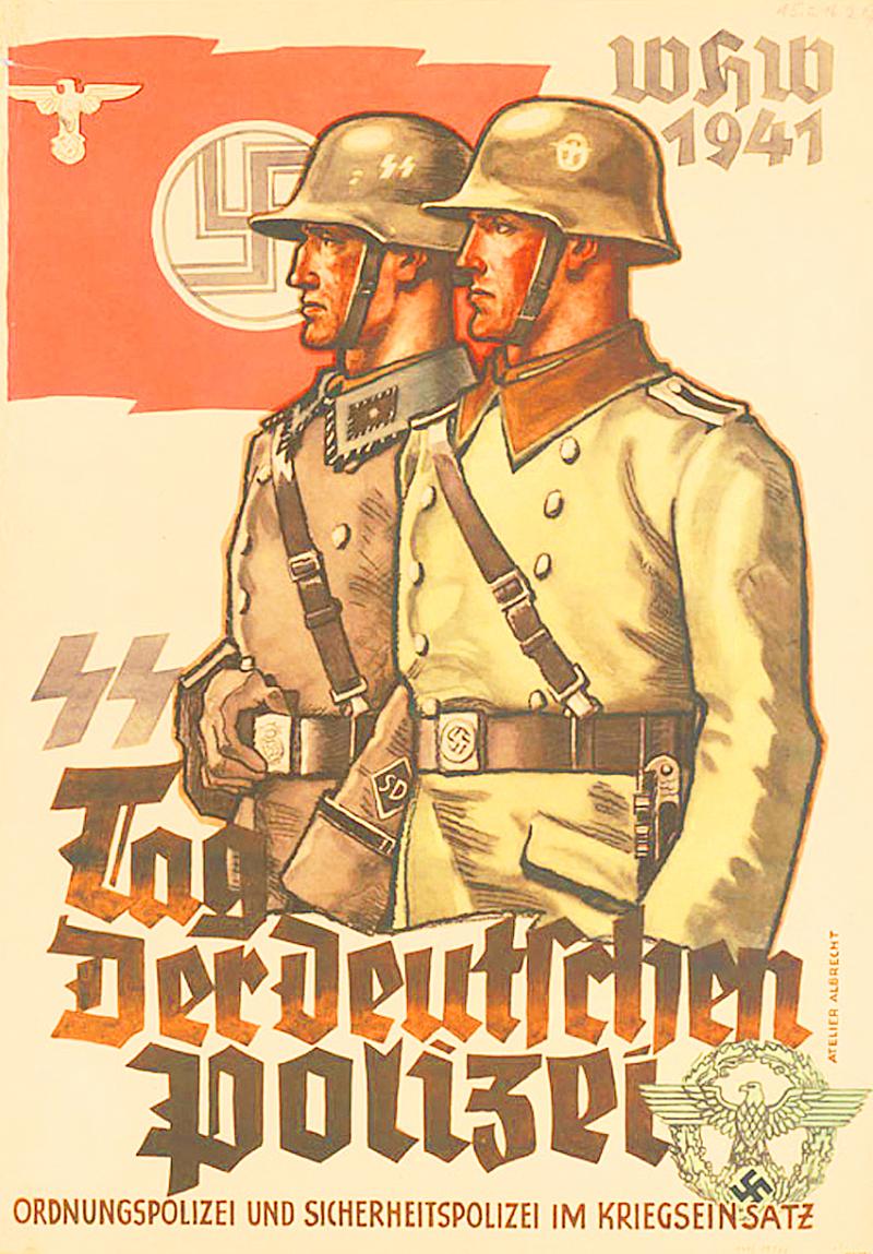 A WW2 German, Third Reich Period, Police Ordnungspolizei Helmet Complete with Original Liner and Chinstrap