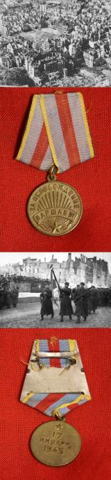 Soviet, USSR (CCCP) WW2 1945, Liberation Of Warsaw Medal 